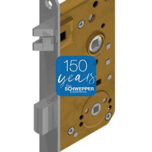 Mortise WC-lock with antivibration latch Brass | GSV-No. 3211 WC backset 55mm left hand